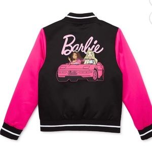 Girls Barbie Long Sleeve Bomber Jacket